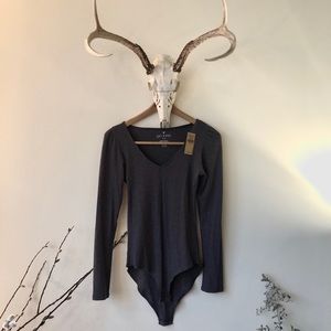 Soft and Sexy ribbed body suit.